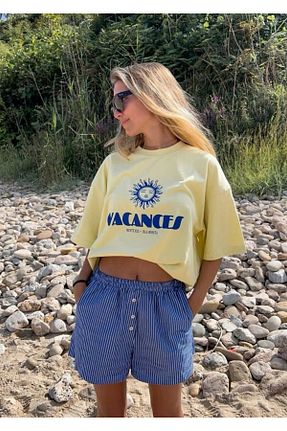 تیشرت زرد زنانه یقه دوچرخه The Champ Clothing - کد 927867809