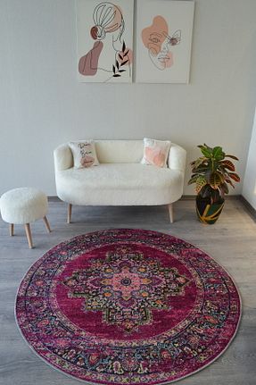 فرش صورتی قابل شستشو Rugs Modern Halı - کد 735832392