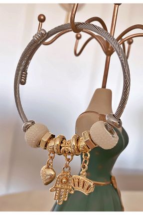 دستبند استیل (فولاد) طلائی زنانه استیل (فولاد) Merand - کد 901410192