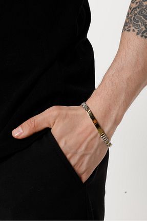 دستبند استیل (فولاد) طلائی مردانه استیل ضد زنگ Fjellor - کد 892864085