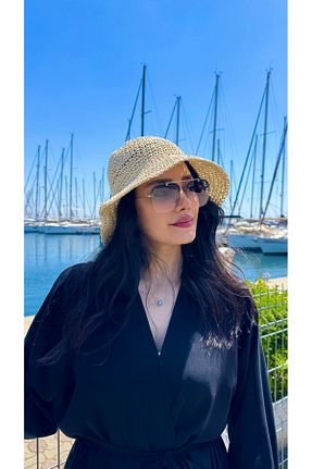کلاه بژ زنانه حصیر Luminos Butik - کد 822177081