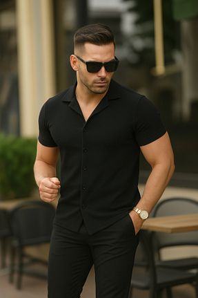 پیراهن مشکی مردانه تنگ / اسلیم ROCKBLACK - کد 822422836