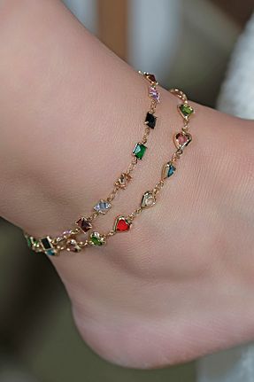 خلخال جواهر رنگی زنانه استیل (فولاد) ÖZÜM TAKI - کد 936578334