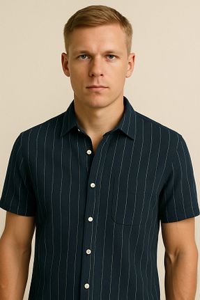 پیراهن سرمه ای مردانه رگولار Jack & Jones - کد 892749493