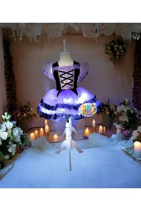 لباس مجلسی و فارغ التحصیلی بنفش بچه گانه بند دار 3b kids - کد 922287548