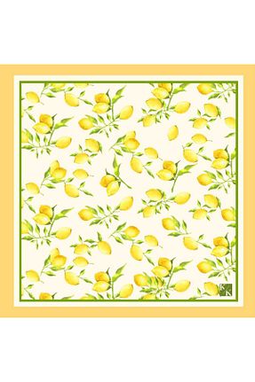 دستمال گردن زرد زنانه پلی استر KK Foulard & Scarf - کد 936615589