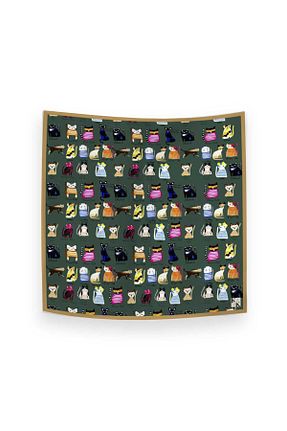 دستمال گردن سبز زنانه پلی استر KK Foulard & Scarf - کد 936613068