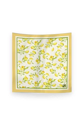 دستمال گردن زرد زنانه پلی استر KK Foulard & Scarf - کد 936615589