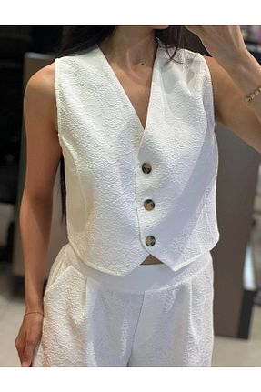 ست بالاتنه و پائین تنه سفید زنانه بافتنی Butik - کد 936612169