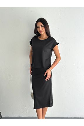 ست بالاتنه و پائین تنه مشکی زنانه بافت sportiness - کد 936601384