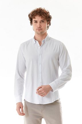 پیراهن سفید مردانه رگولار Fullamoda - کد 936612580
