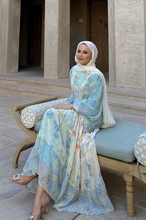 لباس حجاب آبی زنانه اسلیم NAGE COLLECTION - کد 936613666