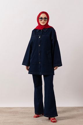 ست بالاتنه و پائین تنه سرمه ای زنانه جین Stilife - کد 936591355