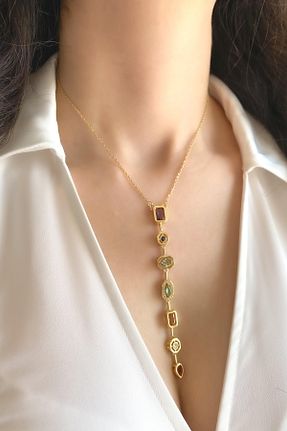 گردنبند استیل ( فولاد ) طلائی زنانه استیل (فولاد) DEMOKAN - کد 936593211