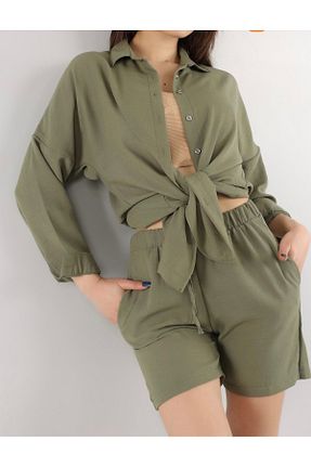 ست بالاتنه و پائین تنه خاکی زنانه بافتنی MODA - کد 936638750