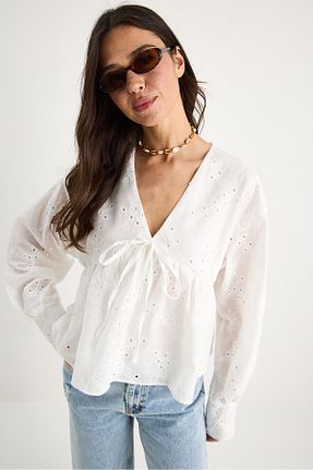بلوز سفید زنانه Straight Bianco Lucci - کد 936654882