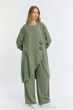 ست بالاتنه و پائین تنه خاکی زنانه بافتنی SUMEF - کد 903245241
