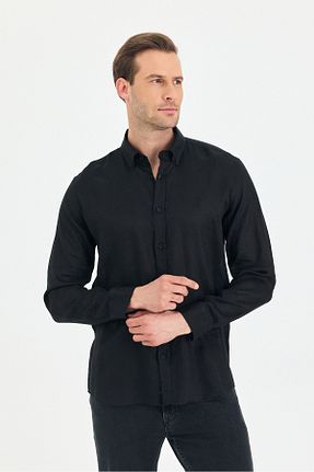 پیراهن مشکی مردانه گشاد ENQUE - کد 936655877