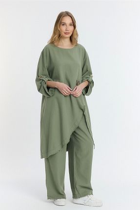 ست بالاتنه و پائین تنه خاکی زنانه بافتنی SUMEF - کد 903245241