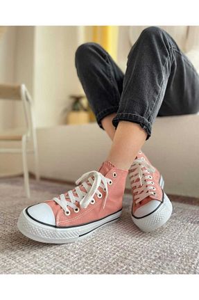کفش اسنیکر صورتی زنانه بند دار Ymn ayakkabı - کد 848239188
