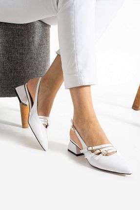 کفش پاشنه بلند کلاسیک سفید زنانه چرم لاکی AlbiShoes - کد 936659414