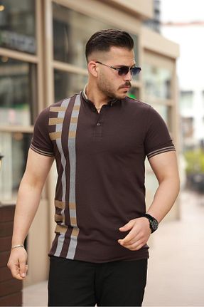 پولوشرت قهوه ای مردانه پنبه ای Miron - کد 936682015