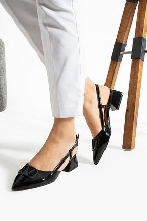 کفش پاشنه بلند کلاسیک مشکی زنانه چرم لاکی AlbiShoes - کد 936662336