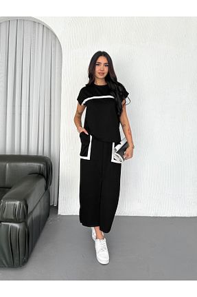 ست بالاتنه و پائین تنه مشکی زنانه بافت sportiness - کد 936673049