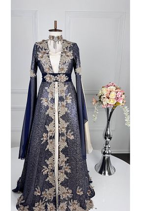 لباس مجلسی و فارغ التحصیلی آبی زنانه توری Fablishe - کد 936707798