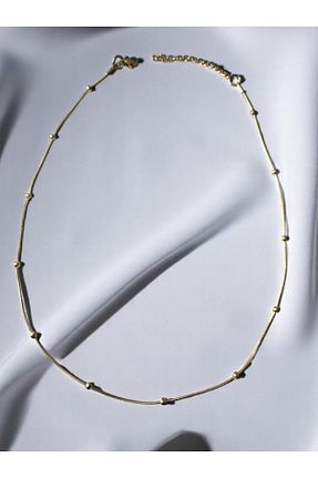 گردنبند استیل ( فولاد ) زرد زنانه استیل ضد زنگ Desodes - کد 936776506