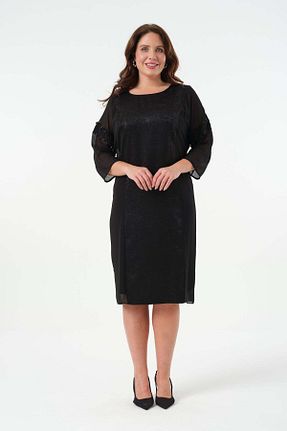 لباس سایز بزرگ مشکی زنانه شیفون Gemko - کد 936923067