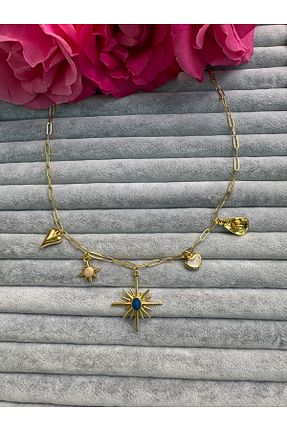 گردنبند استیل ( فولاد ) رنگی زنانه روکش طلا Gleemy accesories - کد 936758429