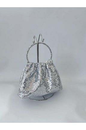 کیف پورتفوی و کلاچ طوسی زنانه پارچه ای posst bag - کد 933054550