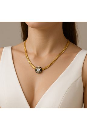 گردنبند استیل ( فولاد ) زرد زنانه استیل (فولاد) glanssieraad - کد 936812933