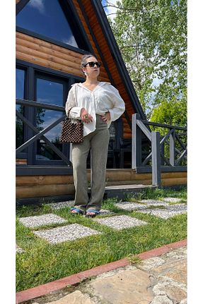 شلوار سبز زنانه لیکرا Gizybutik - کد 936813095