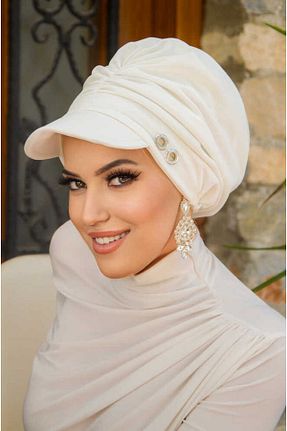 کلاه شنای حجاب سفید زنانه Aişe Tesettür - کد 925352985