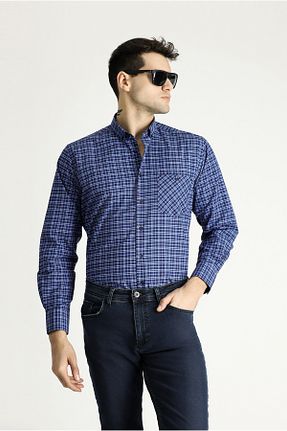 پیراهن آبی مردانه رگولار Kiğılı - کد 816496124
