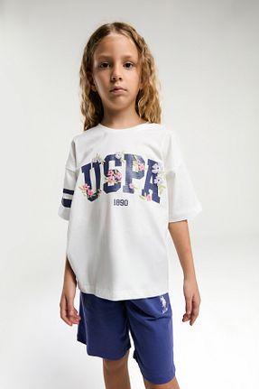 ست بالاتنه و پائین تنه سفید بچه گانه بافت U.S. Polo Assn. - کد 937121592