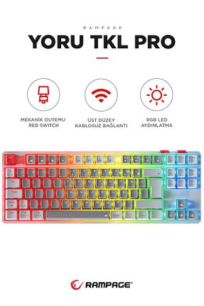 کیبورد گیمر سفید Rampage - کد 898576261