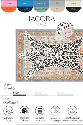 فرش رنگی قابل شستشو Cool Halı - کد 936501232