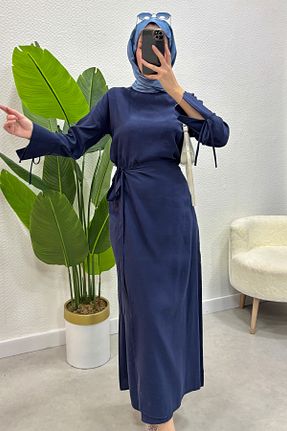ست بالاتنه و پائین تنه حجاب سرمه ای زنانه رگولار Tesettür Diyarı - کد 936903108