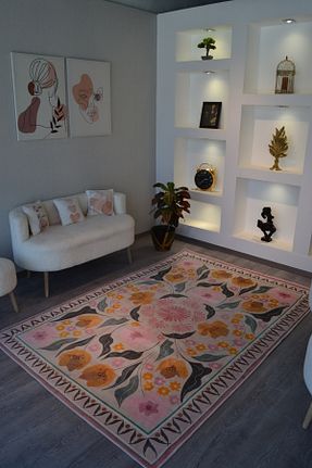 فرش رنگی قابل شستشو Rugs Modern Halı - کد 884634048