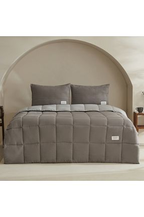 ست لحاف و روکش لحاف و روکش بالش طوسی میکروفیبر Karaca Home - کد 892680509