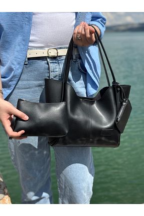 کیف دوشی مشکی زنانه چرم مصنوعی MONA - کد 929264757
