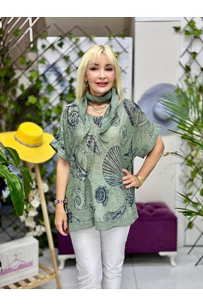 بلوز سفید زنانه طرح دار Punta Otantik - کد 936910109