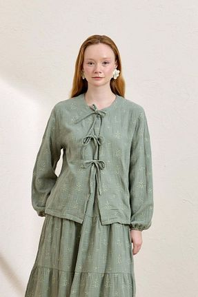 بلوز حجاب سبز زنانه رگولار ceylan otantik - کد 936913542