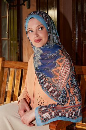 شال سرمه ای زنانه پلی استر LuvenSara - کد 936505836