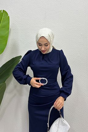 لباس حجاب سرمه ای زنانه اسلیم Tarzım Tuba - کد 865960147