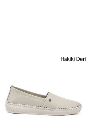 کفش کژوال بژ زنانه چرم خالص GÖNDERİ(R) - کد 936923958