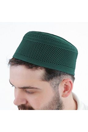کلاه پشمی سبز مردانه پنبه ای İkranur - کد 937111809